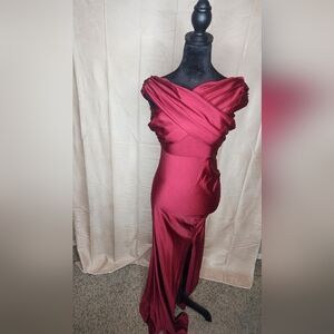 Fashion Nova Burgundy Midi Dress